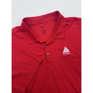 Nike Mens Polo 2XLT Red Micro Pique 2.0 Dri Fit Tennis Golf Shirt‎ DC1963 Citgo
